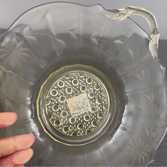 Set Of 2 1930’s Lancaster Glass Yellow Depression Glass Serving Trays - Picture 5 of 12